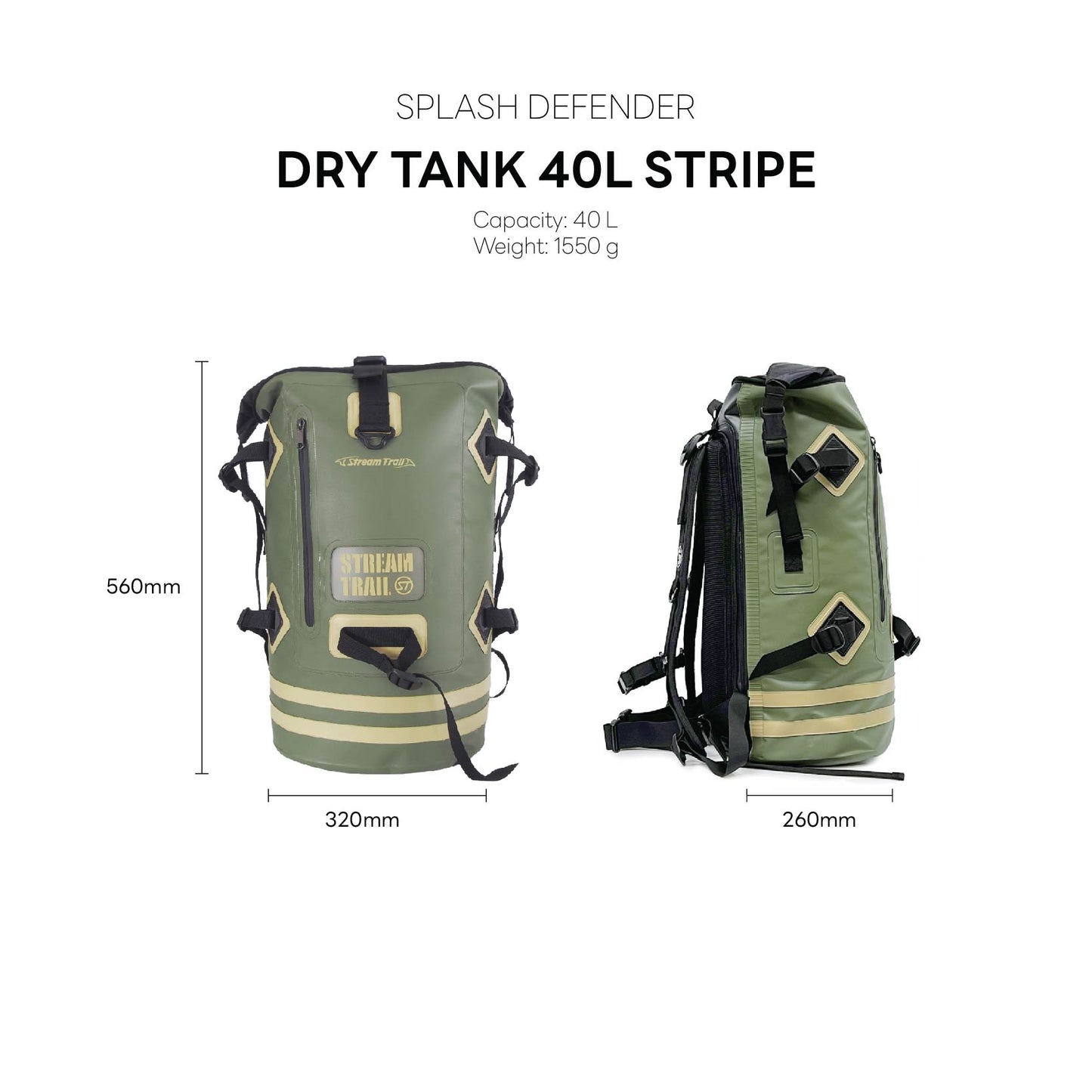 Splash Defender Dry Tank 40L Stripe