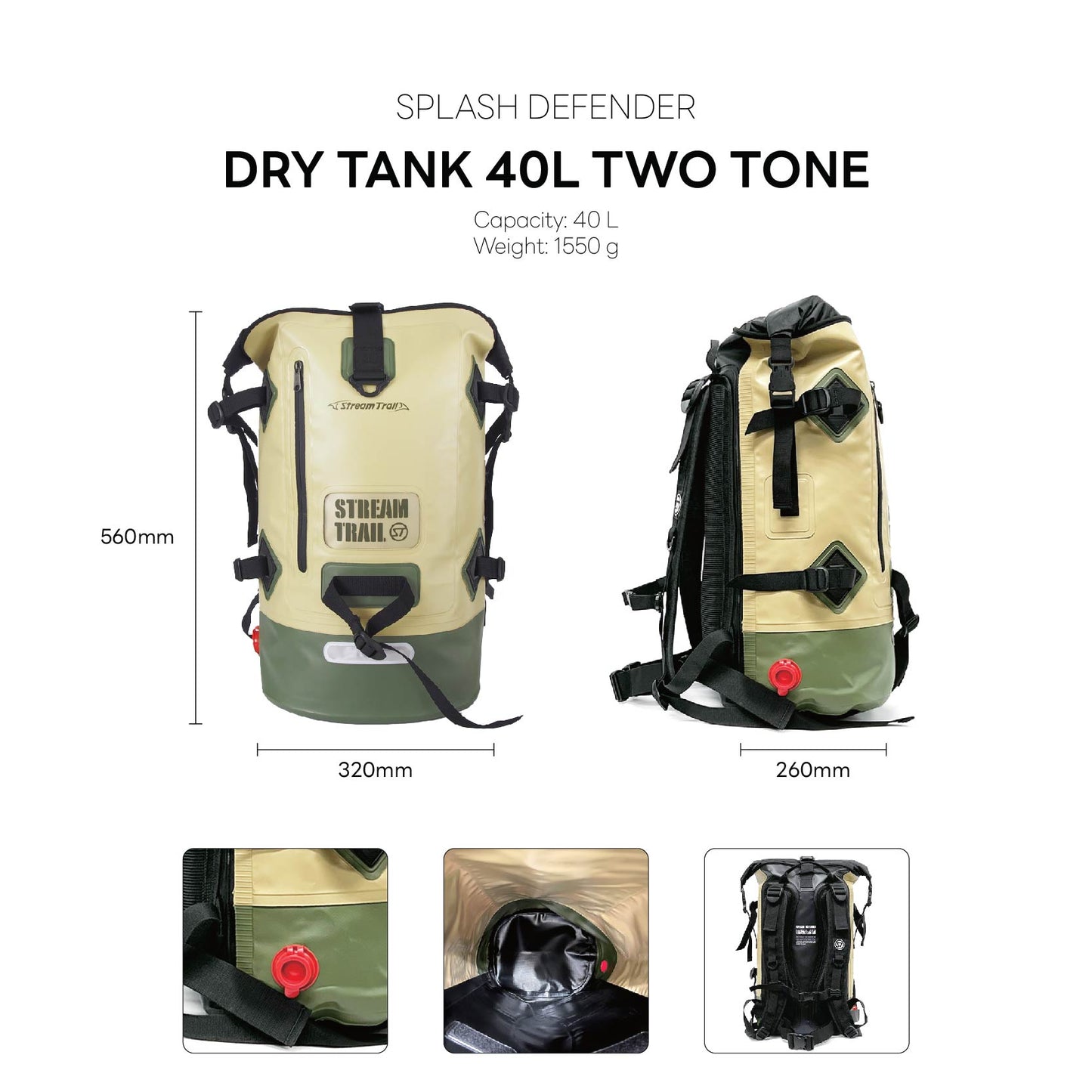 Splash Defender Dry Tank 40L Two Tone